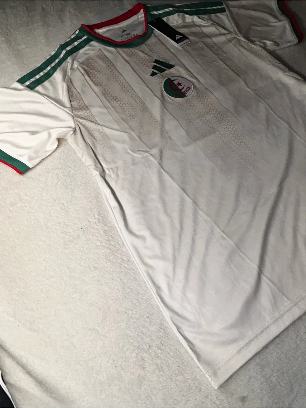 adidas Algeria National Team Soccer Jersey Shirt - White Green Red Size XL